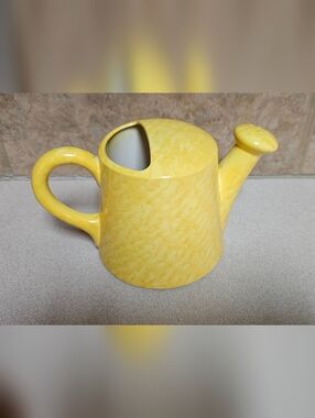 Vintage Fitz and Floyd 1975 Watering Can Sponge Holder Ceramic Yellow Japan MCM
